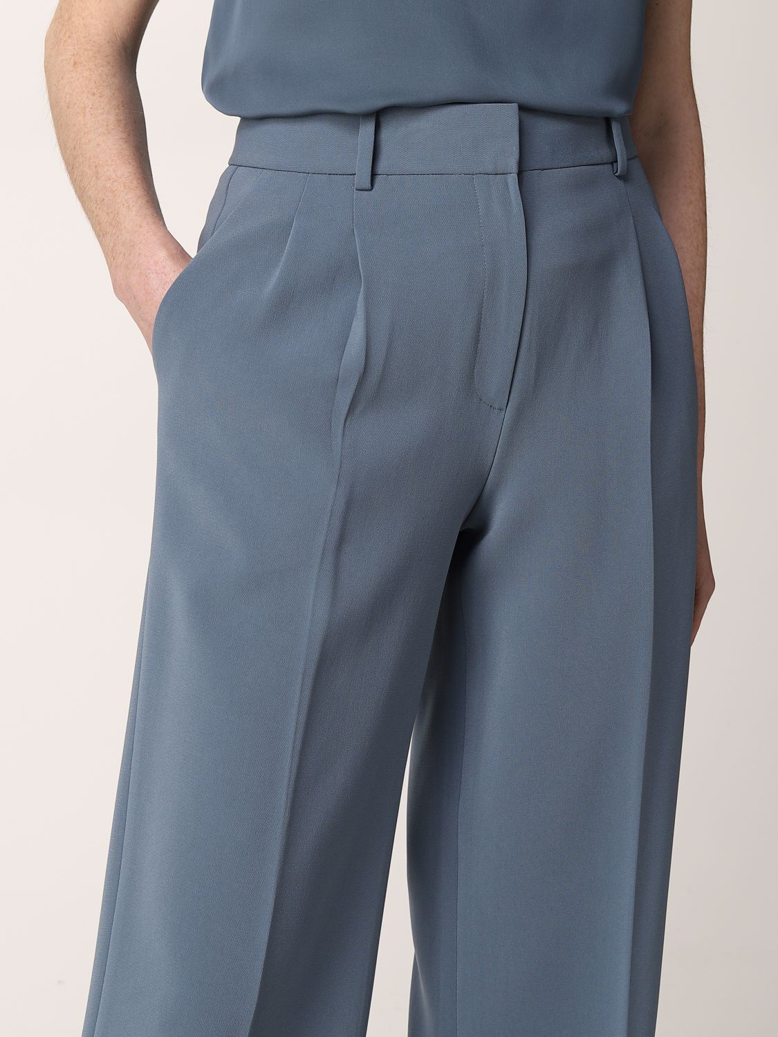 Palazzo trousers with welt pockets