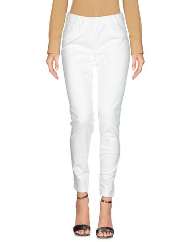Woman Pants White Size 4 Cotton, Elastane