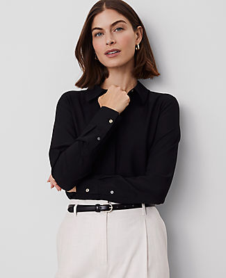 Ann Taylor Petite Satin Essential Shirt