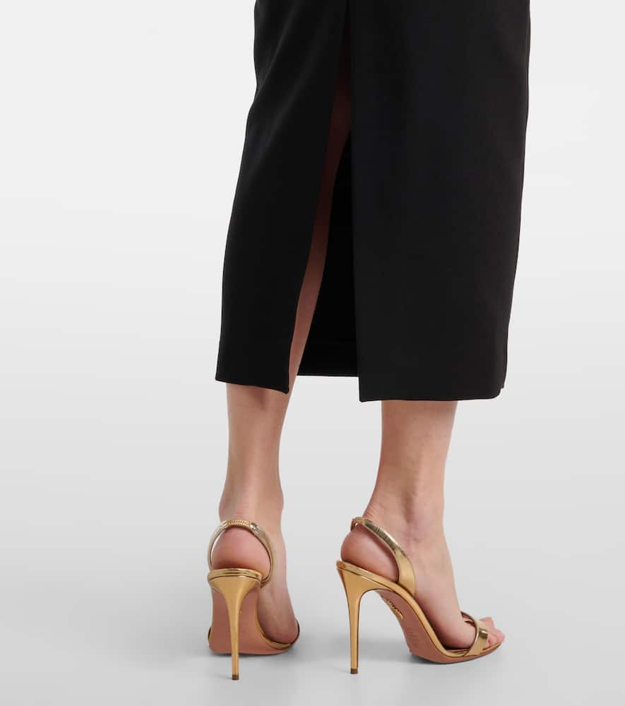 Asymmetric crêpe midi dress