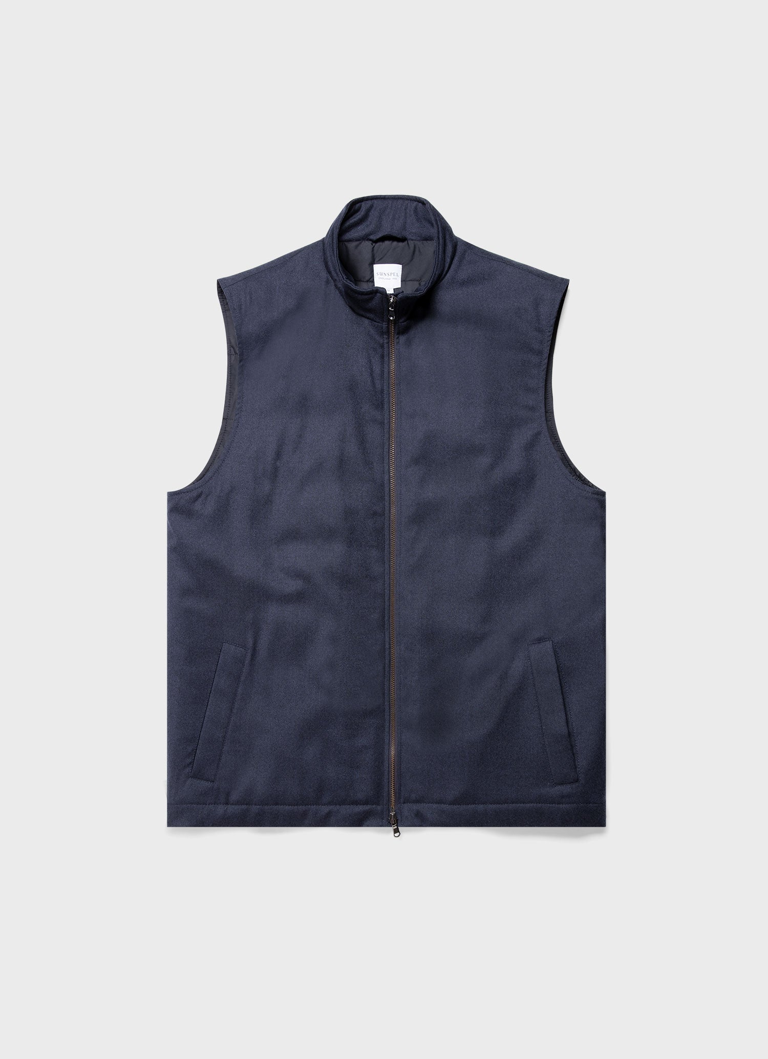 Men's Insulated Wool Vest in Navy Melange