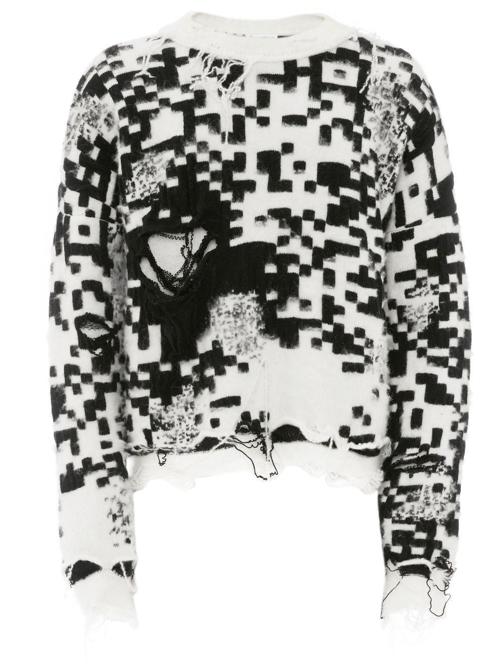 QR-code knit jumper - White
