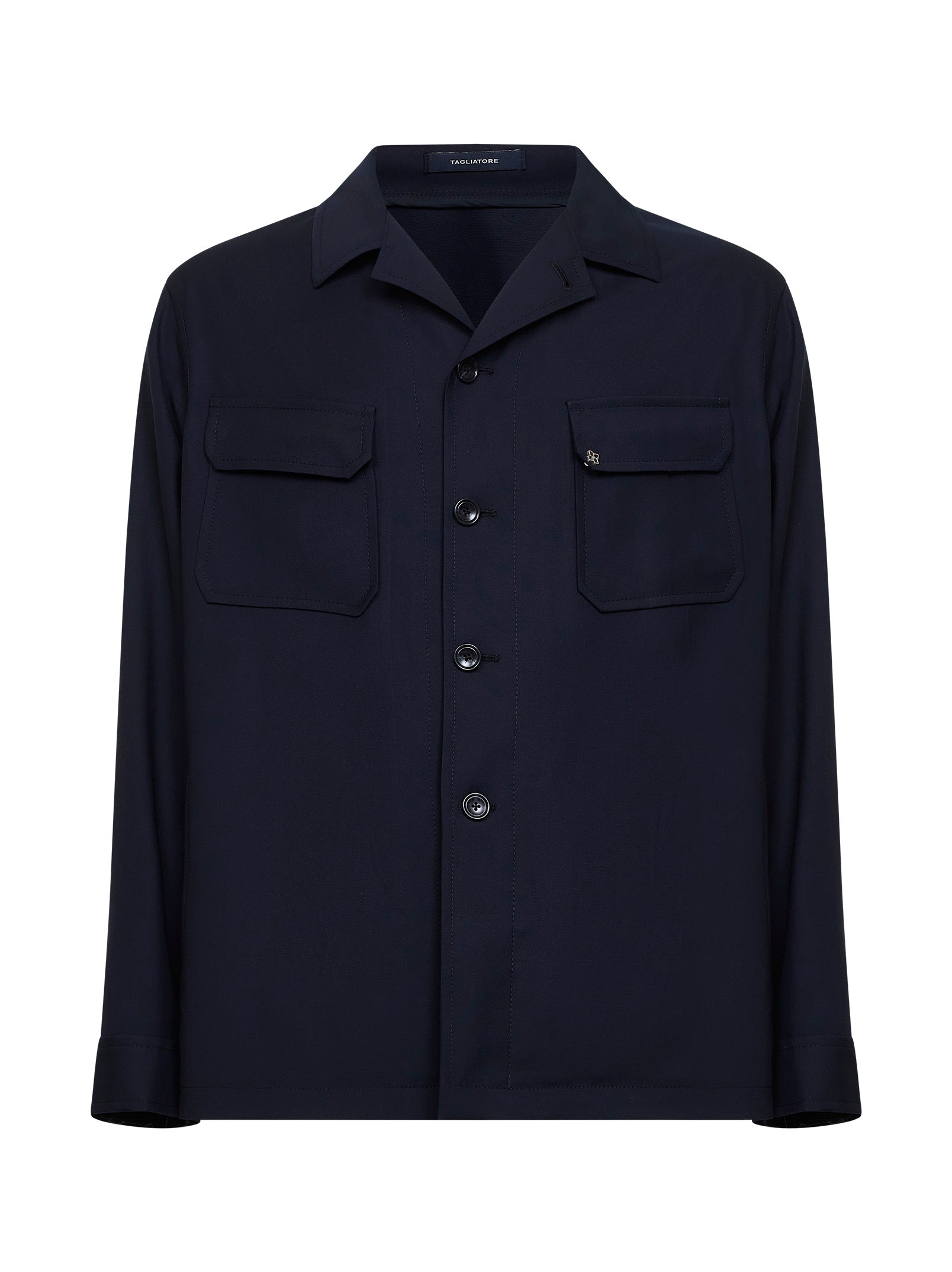 Virgin Wool Shirt Jacket — Blue