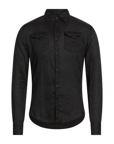 Man Shirt Black Size 15 Linen