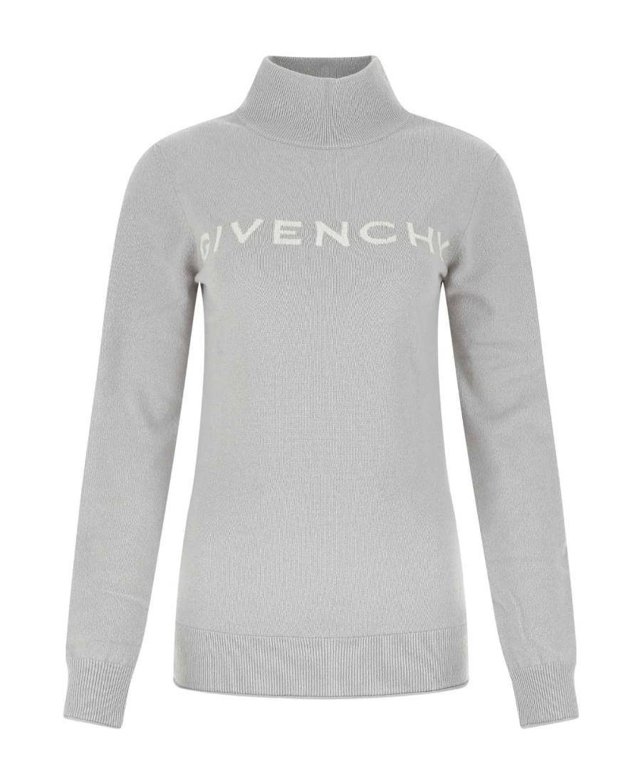 Intarsia logo roll neck jumper