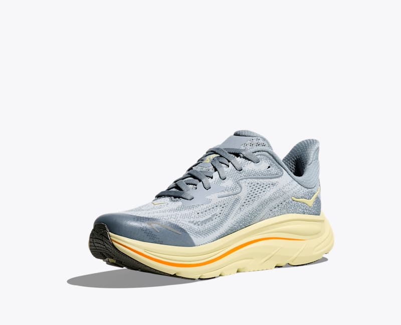 HOKA Clifton 10 Shoes in Mineral Blue/Pampas Grass