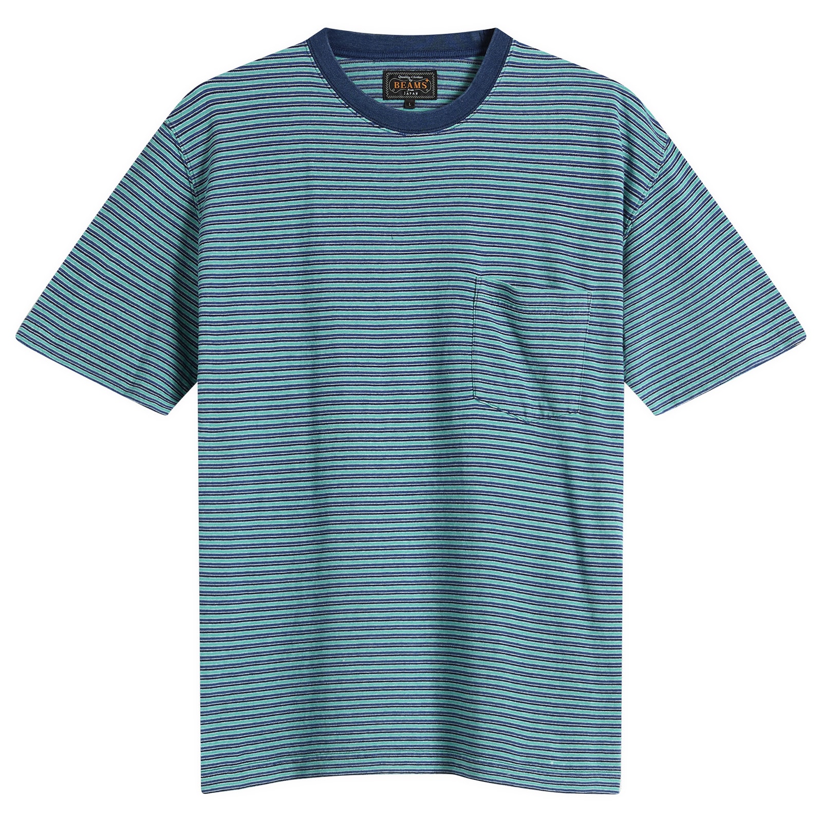 Men's Multi Stripe Pocket T-Shirt in Green