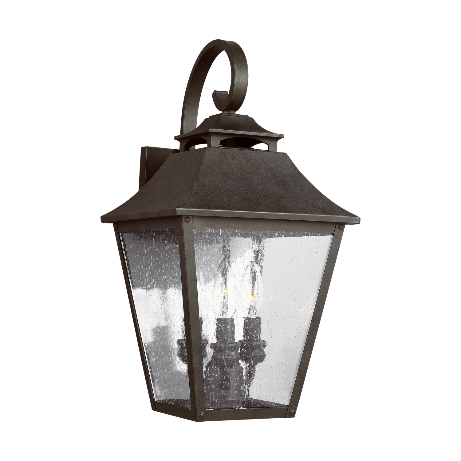Visual Comfort Studio Galena 3-Light Outdoor Wall Light in Sable by Sean Lavin