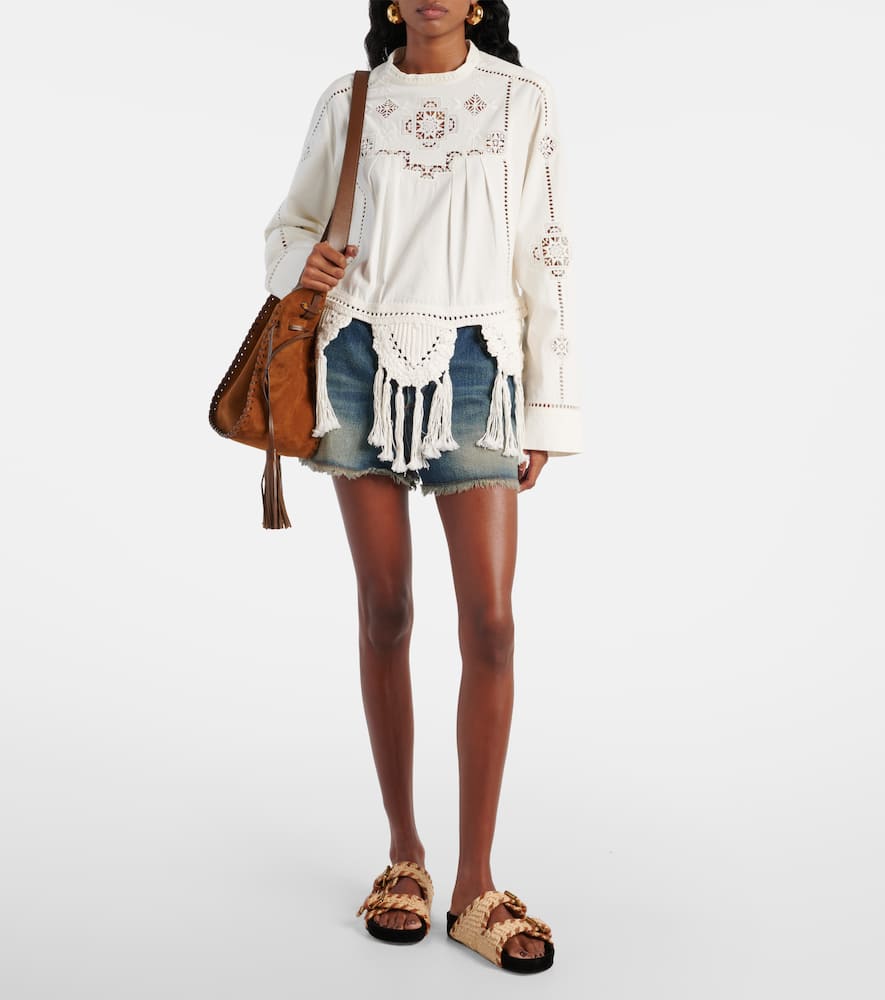 Isabel Marant Lennyo leather-trimmed raffia sandals