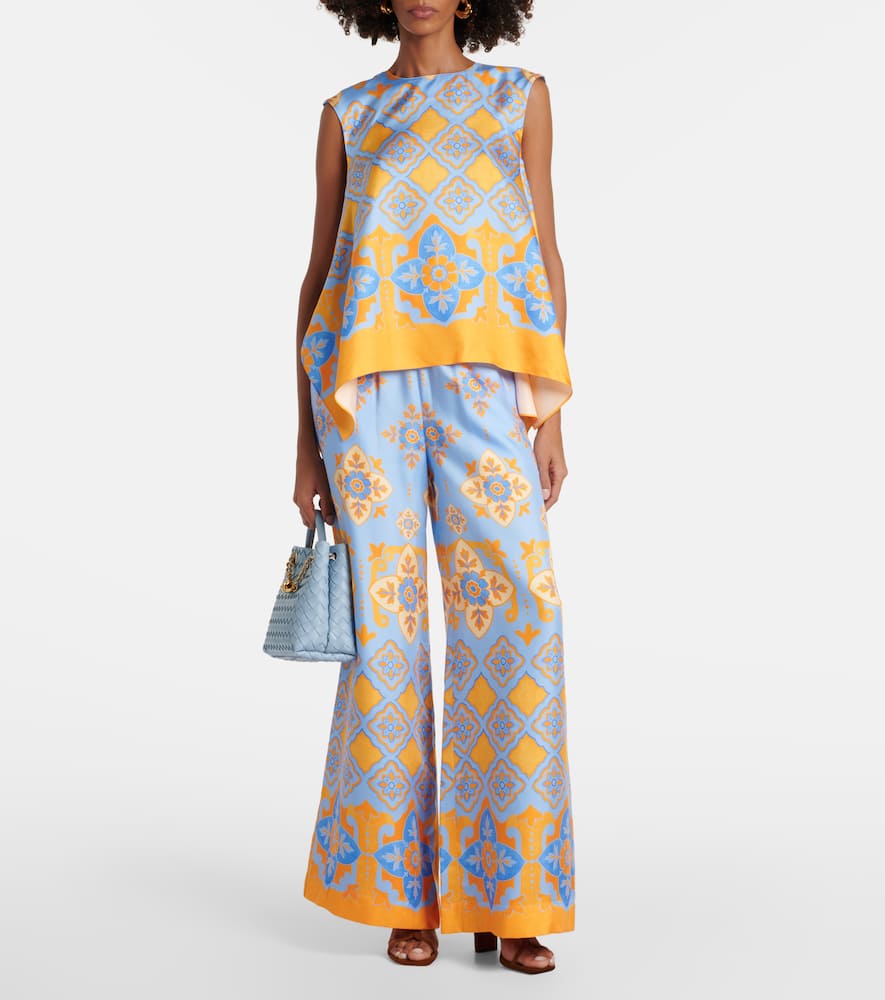 San Carlo printed silk twill top