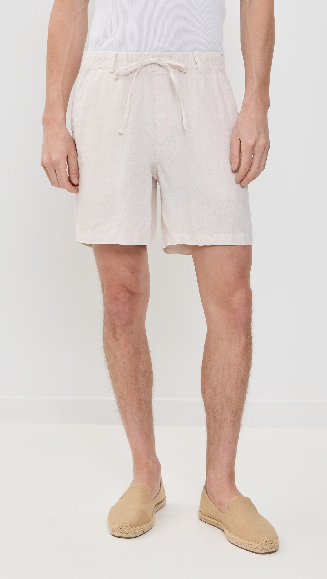 Bather Pearl Linen Leisure Shorts 6.25 White
