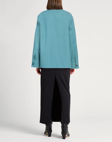 Jil Sander Woman Shirt Turquoise Size 4 Wool