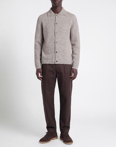 Man Cardigan Taupe Size M Alpaca wool, Polyamide, Wool, Elastane