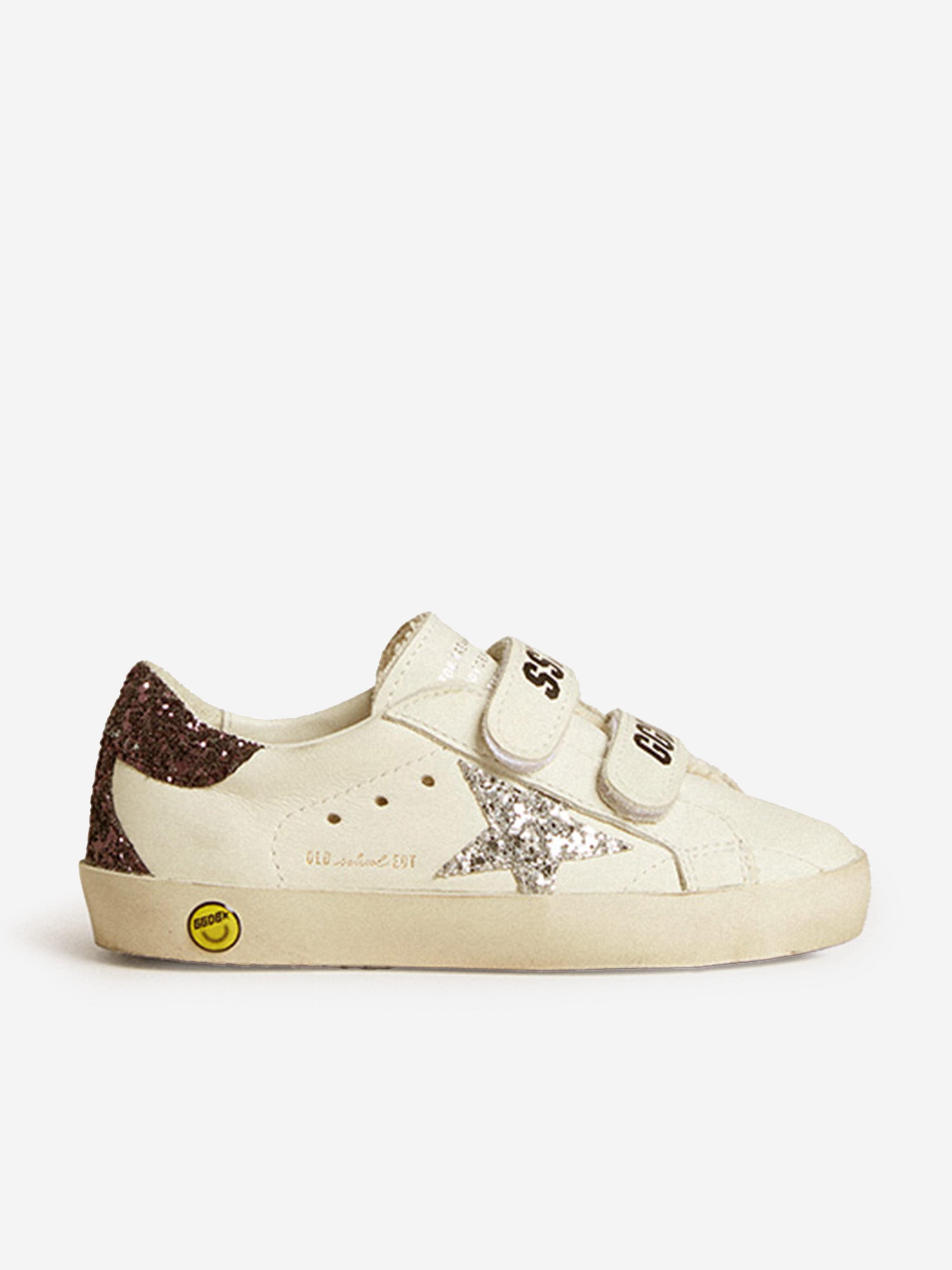 Golden Goose Girls Leather Old School Classic Trainers in White EU 20 UK 4