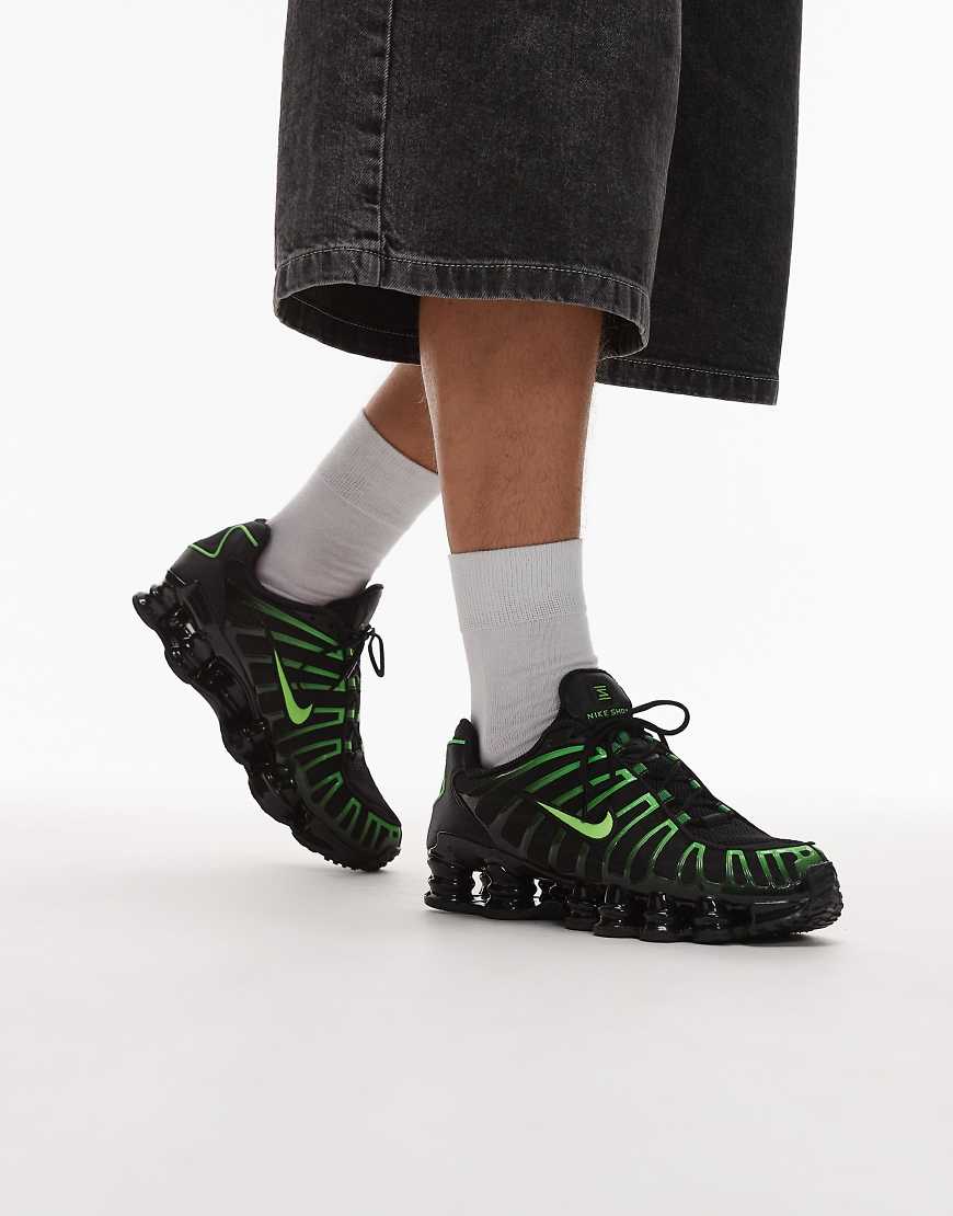 Shox TL sneakers in black and green