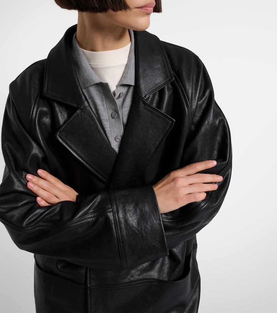 Oversized leather jacket