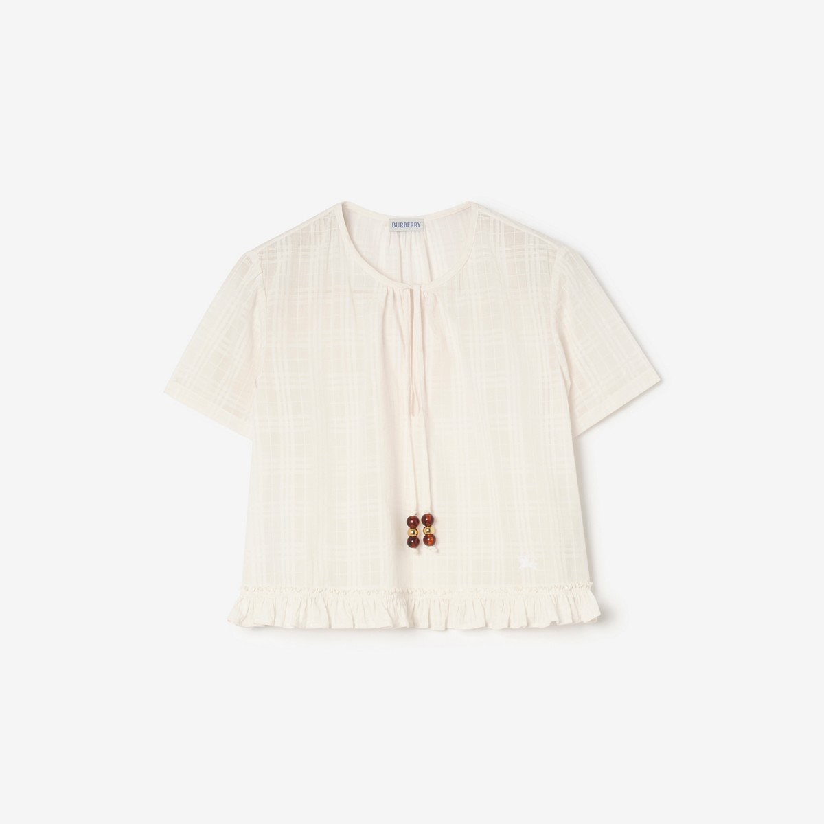 Chemisier en voile de coton Check , Size: 04