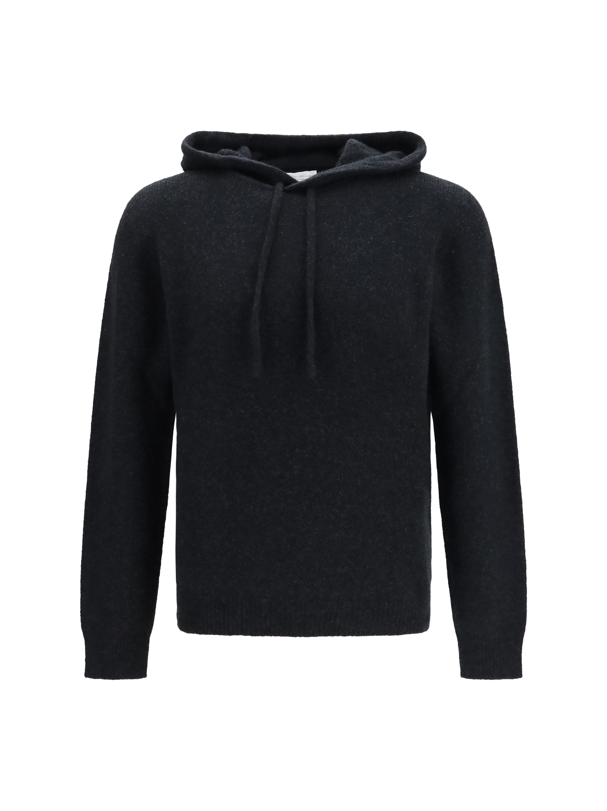 Merino Wool Blend Hoodie — Black