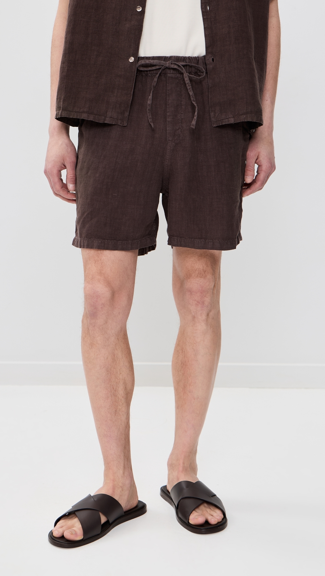 Linen Leisure Shorts Espresso