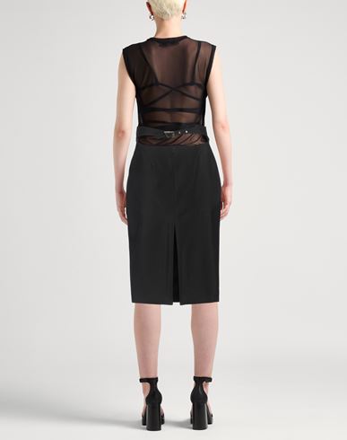 Mugler Woman Midi skirt Black Size 6 Viscose, Virgin Wool