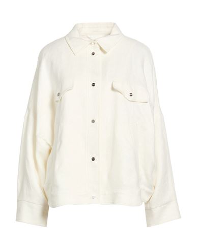 Woman Jacket White Size 6 Linen, Metallic fiber, Polyamide
