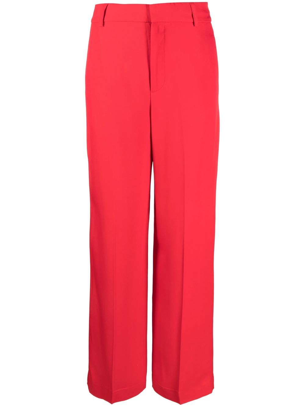 Straight-leg cut trousers - Red