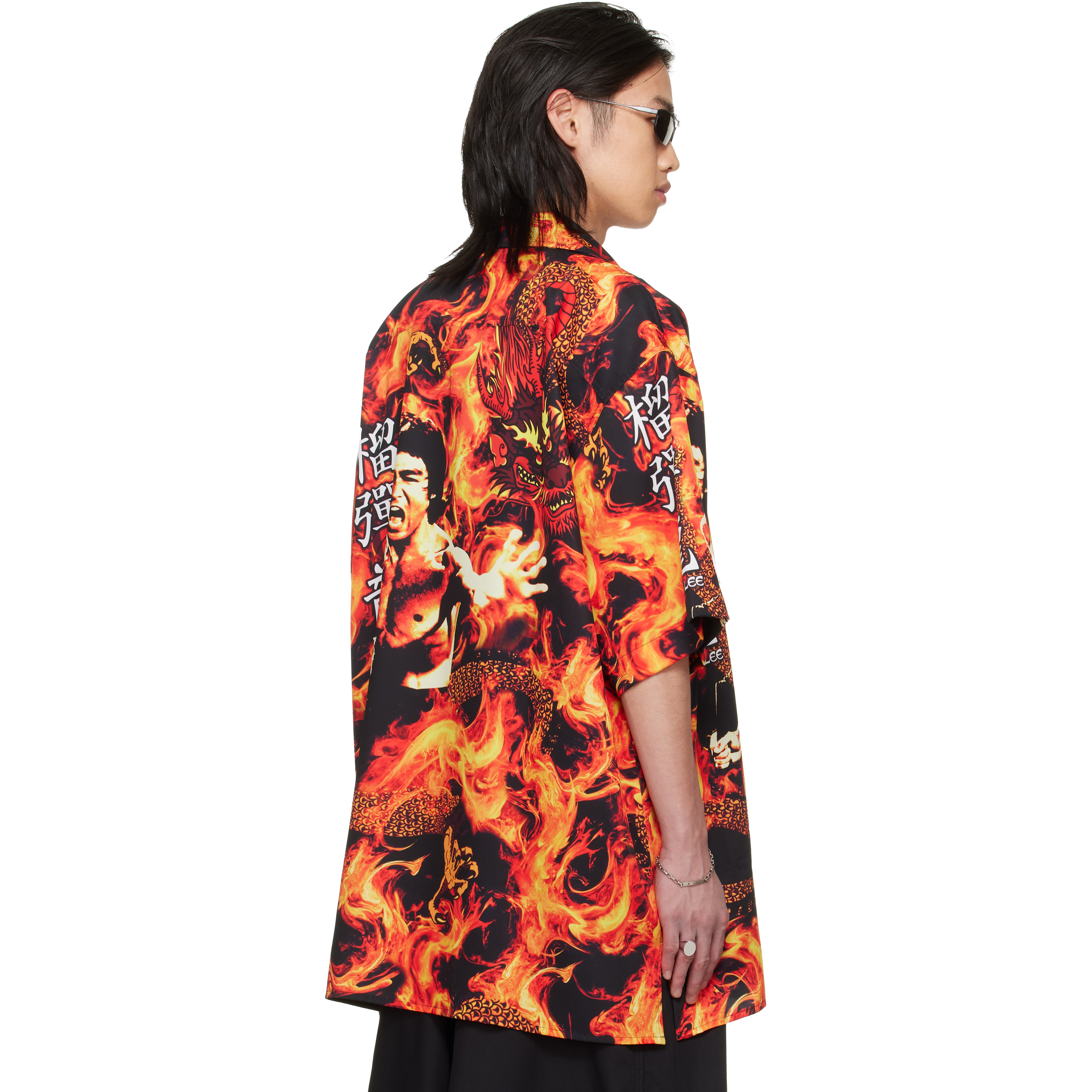 BRUCE LEE x LỰU ĐẠN Black & Orange Sleaze Shirt