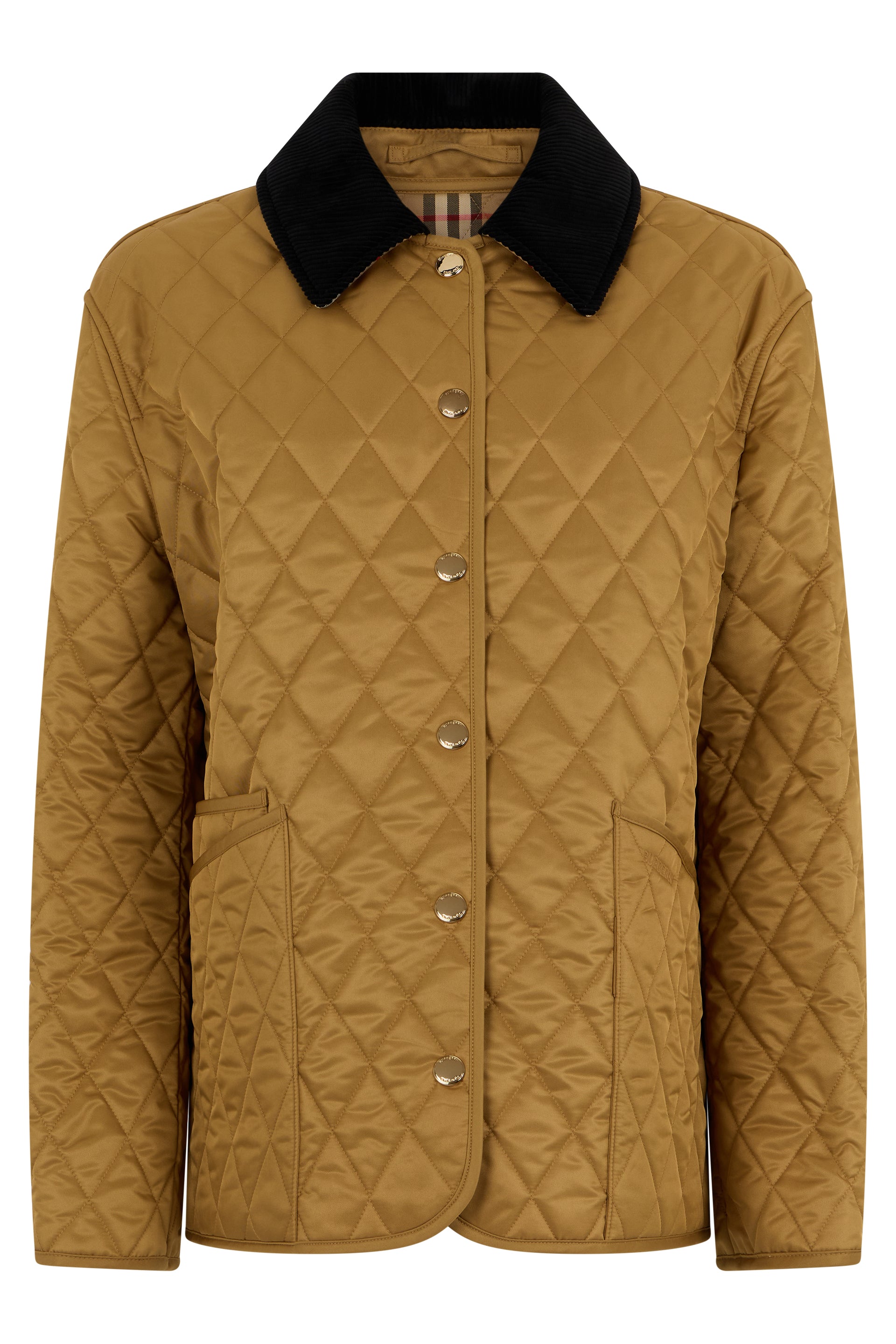 Quilted Jacket with Contrast Collar - Women's