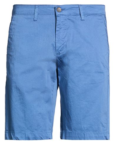 Man Shorts & Bermuda Shorts Blue Size 28 Cotton, Elastane