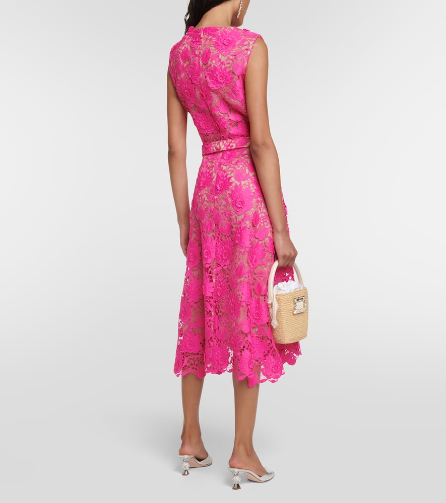 Floral lace midi dress