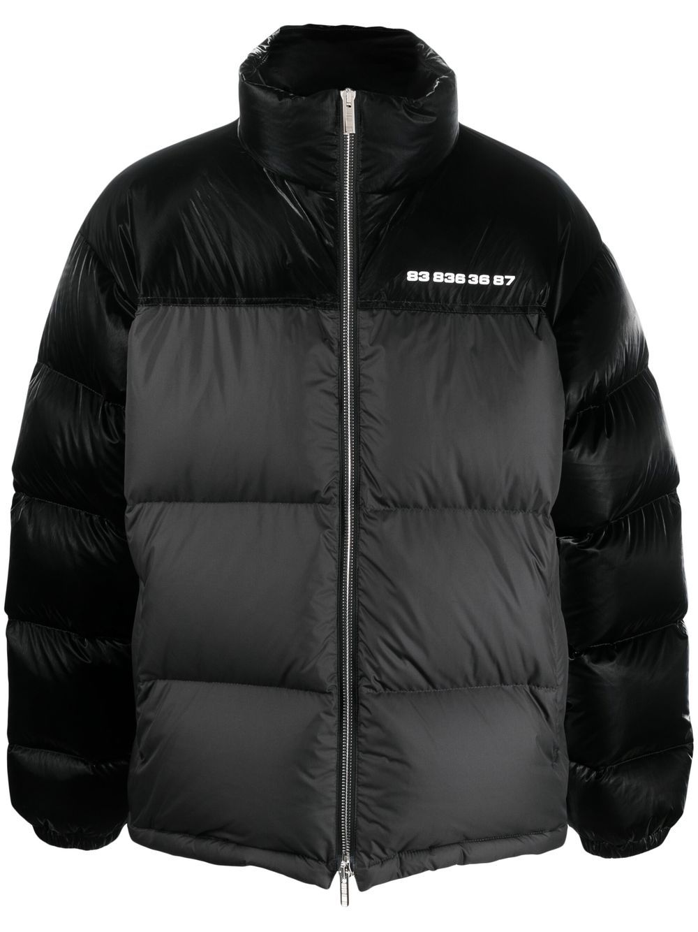 Two-tone feather-down jacket - Black