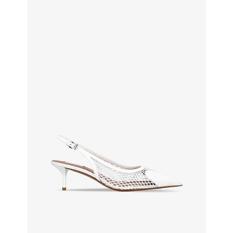 Womens White Coeur 55 Patent-leather Slingback Courts