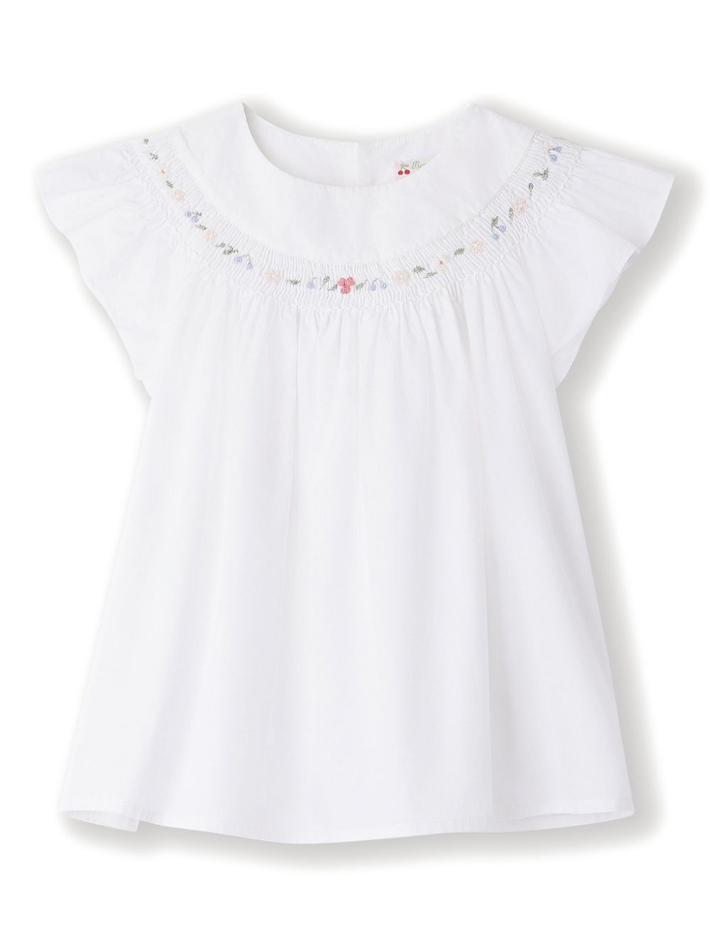 Fillys floral-embroidered cotton blouse - White