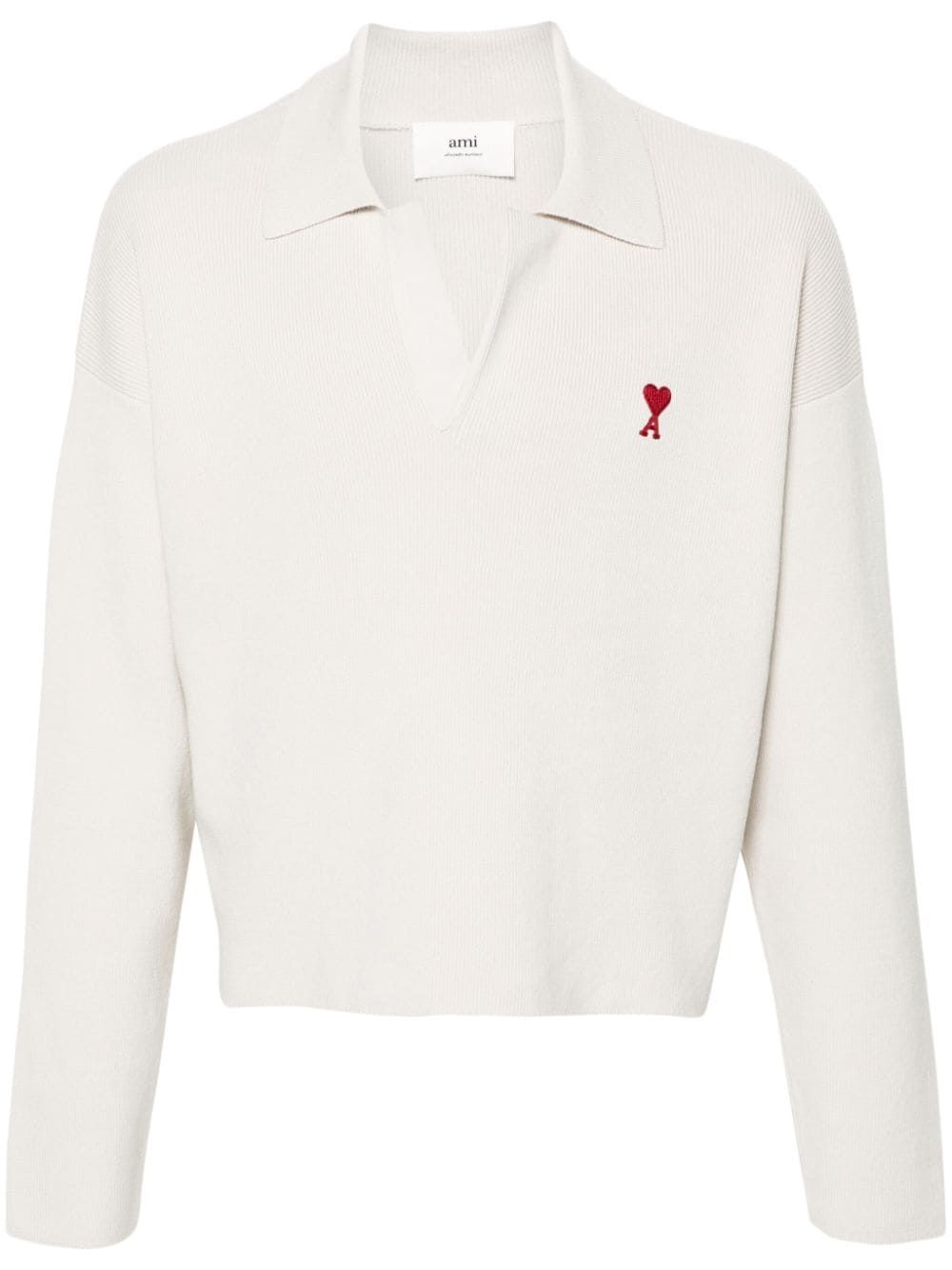 Spread-collar ribbed jumper - Neutrals