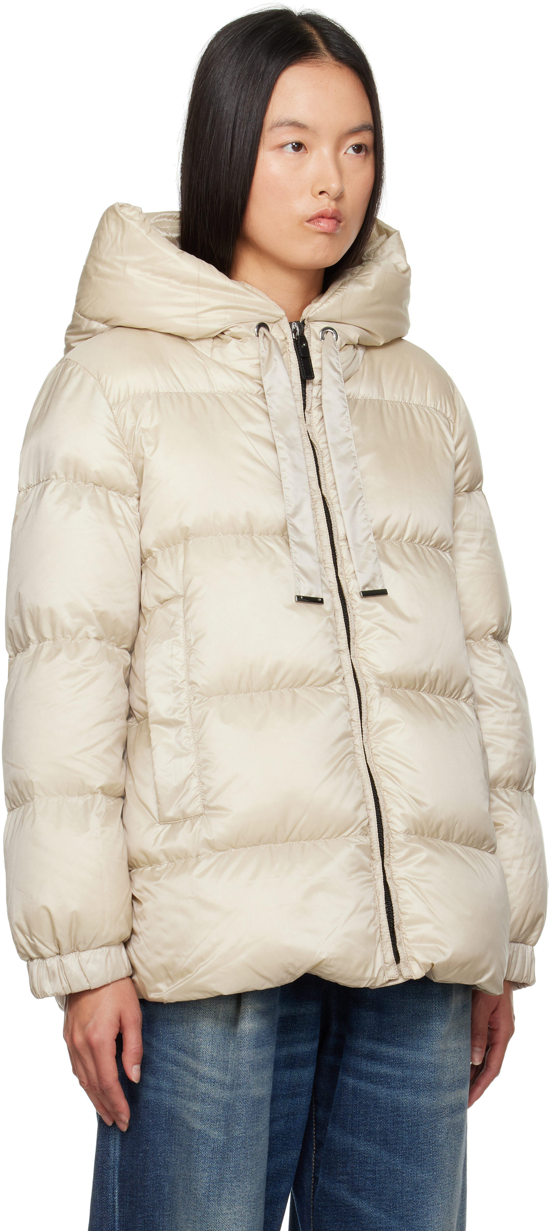 Max Mara Beige Seia Down Jacket