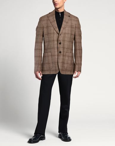 Man Blazer Taupe Size 40 Virgin Wool