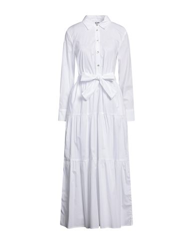 Alpha Studio Woman Midi dress Beige Size 8 Cotton, Elastane