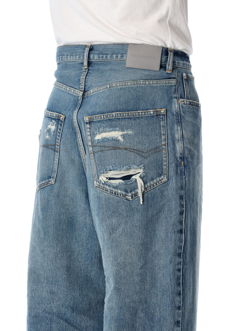 Distressed Wide-leg Jeans
