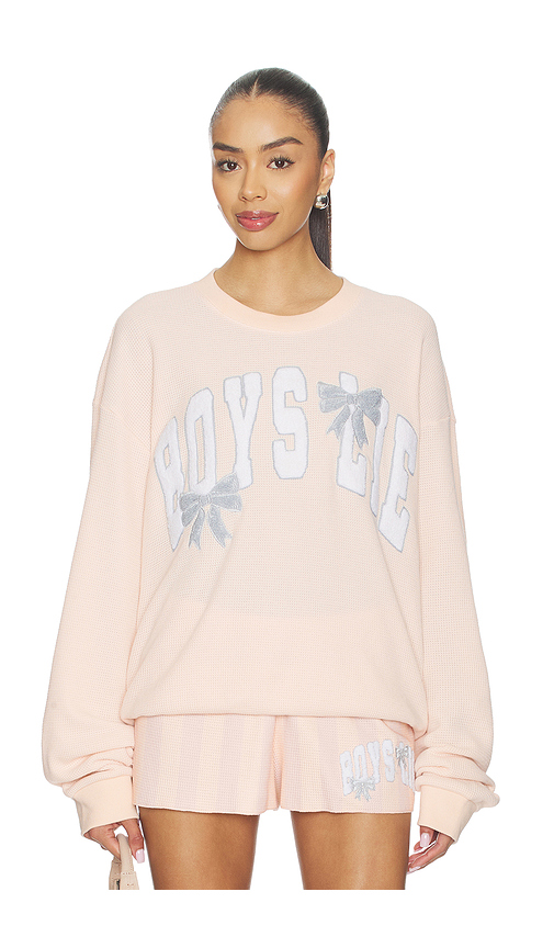 Boys Lie Sunshine And Rainbows Kara Crewneck in Peach. XS/S. Also in M/L