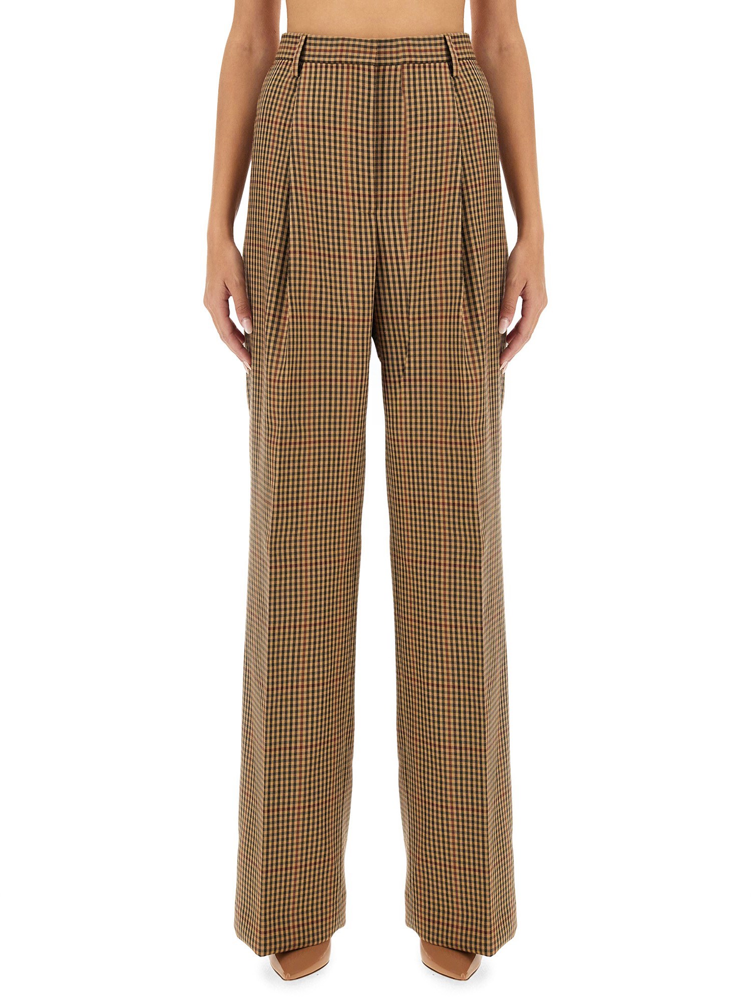 Pants with check pattern
