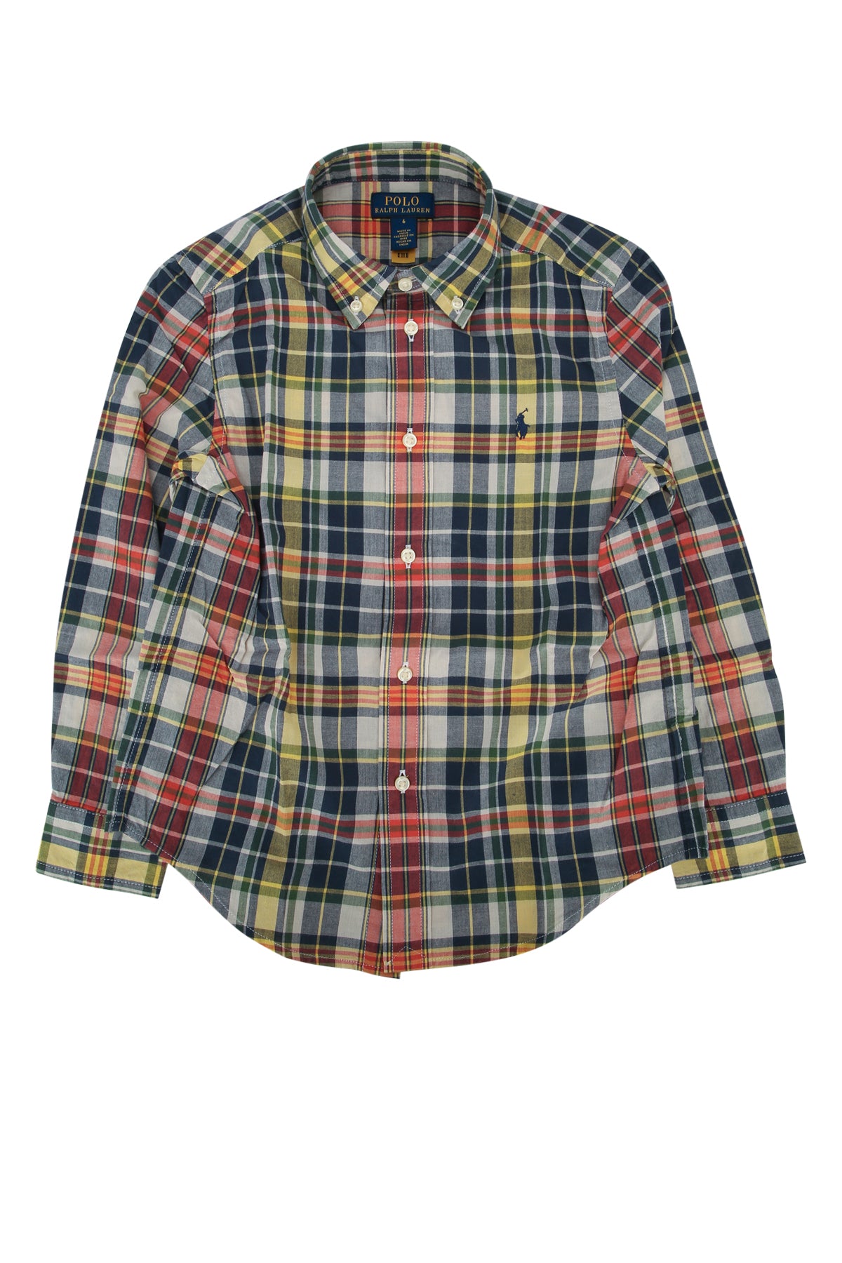 Plaid Cotton Shirt — Navy