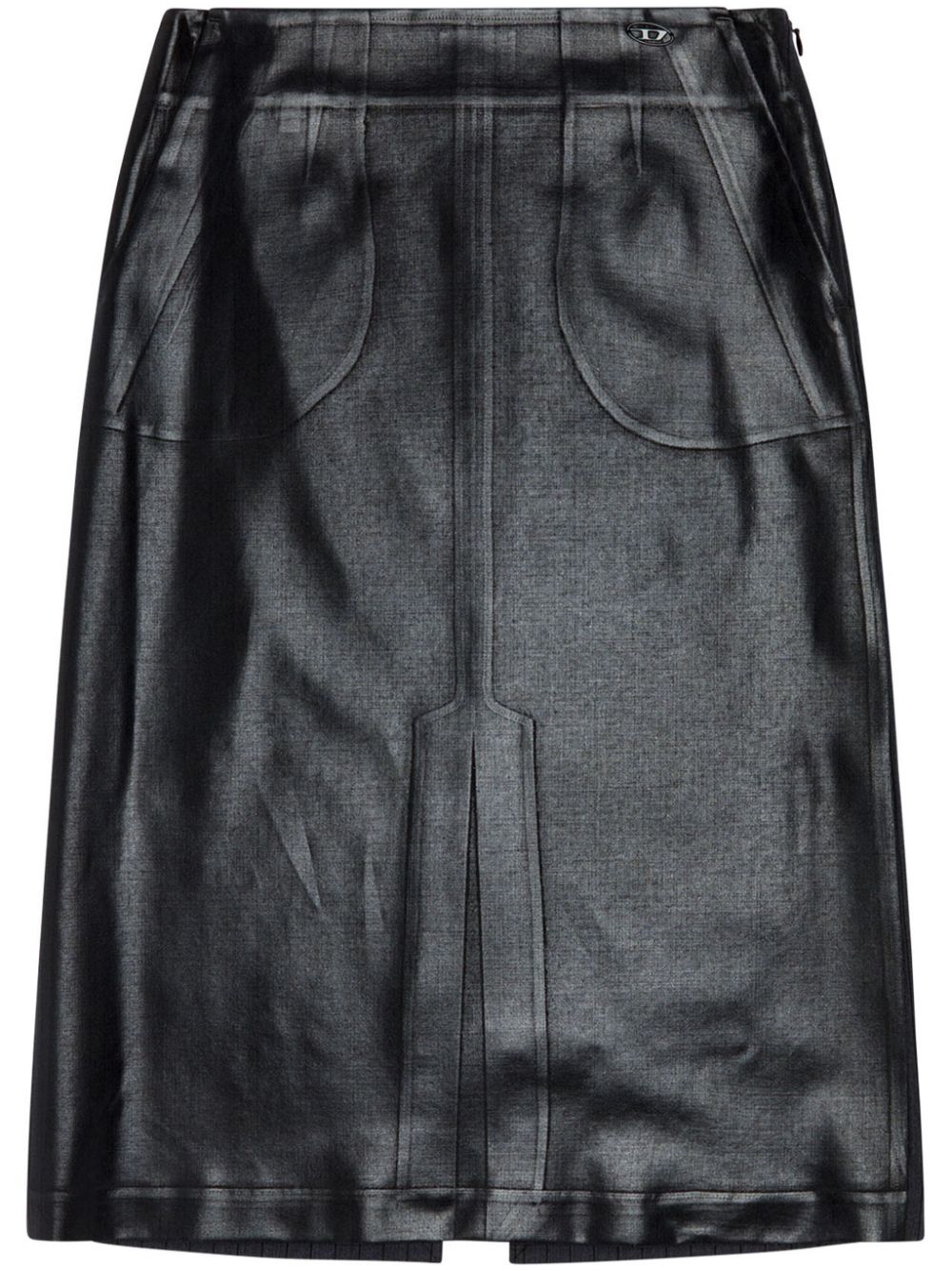 O-Rion faux-leather midi skirt - Black