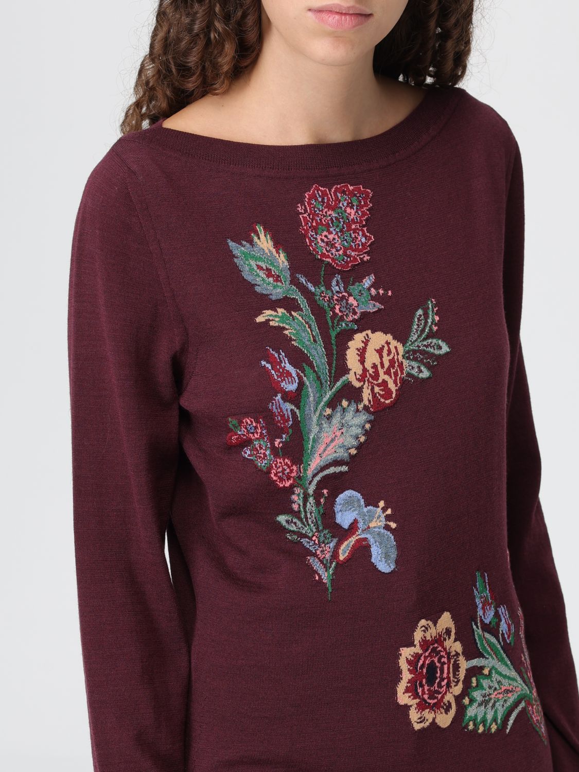 Floral-jacquard sweater - Neutrals