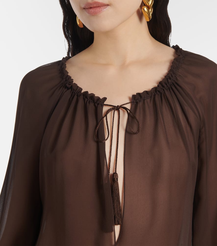 Sheer silk georgette blouse
