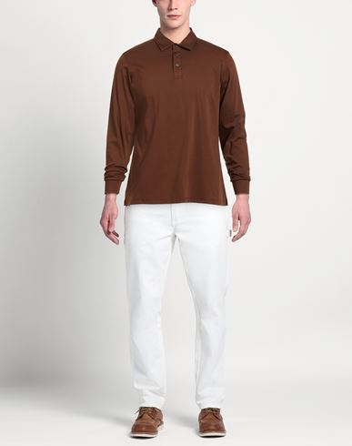 Man Polo shirt Chocolate brown Size 44 Cotton