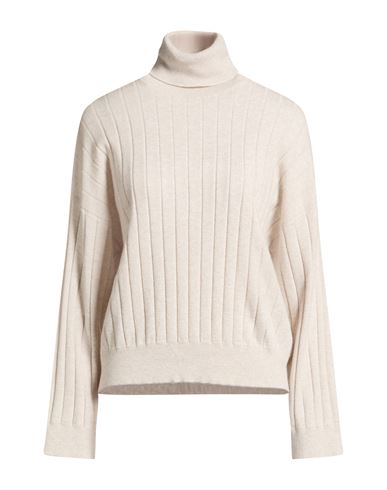 Woman Turtleneck Beige Size L Cashmere