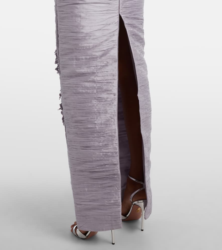 Marisol appliqué taffeta gown