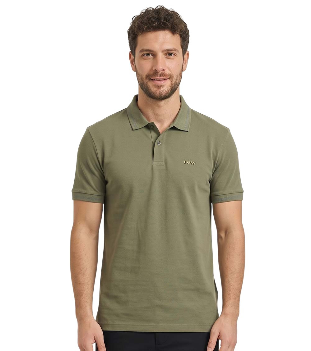 Green Shirt Collar Polo