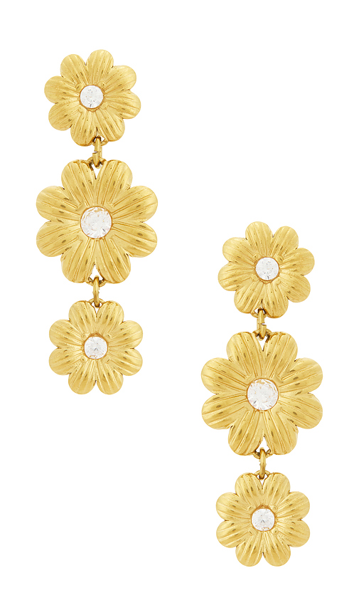 BRACHA Mya Earrings in Unique Color & Gold in Metallic Gold