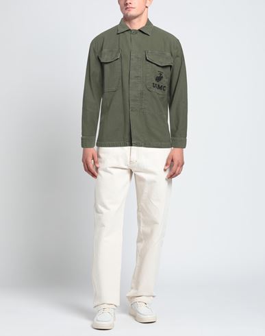 Man Shirt Military green Size XL Cotton